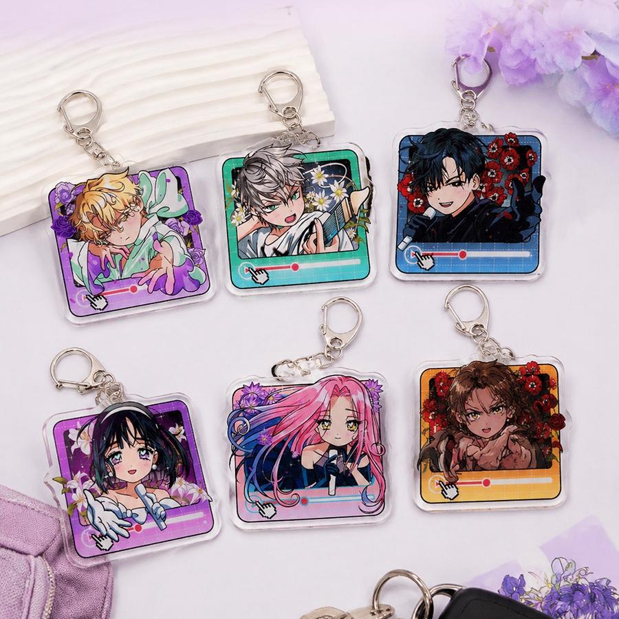 Alien Stage Acrylic Keychain Sua Mizi Till Anime-Related Keyring Couple Anime Character Otaku Goods Keychain Schoolbags Pendant