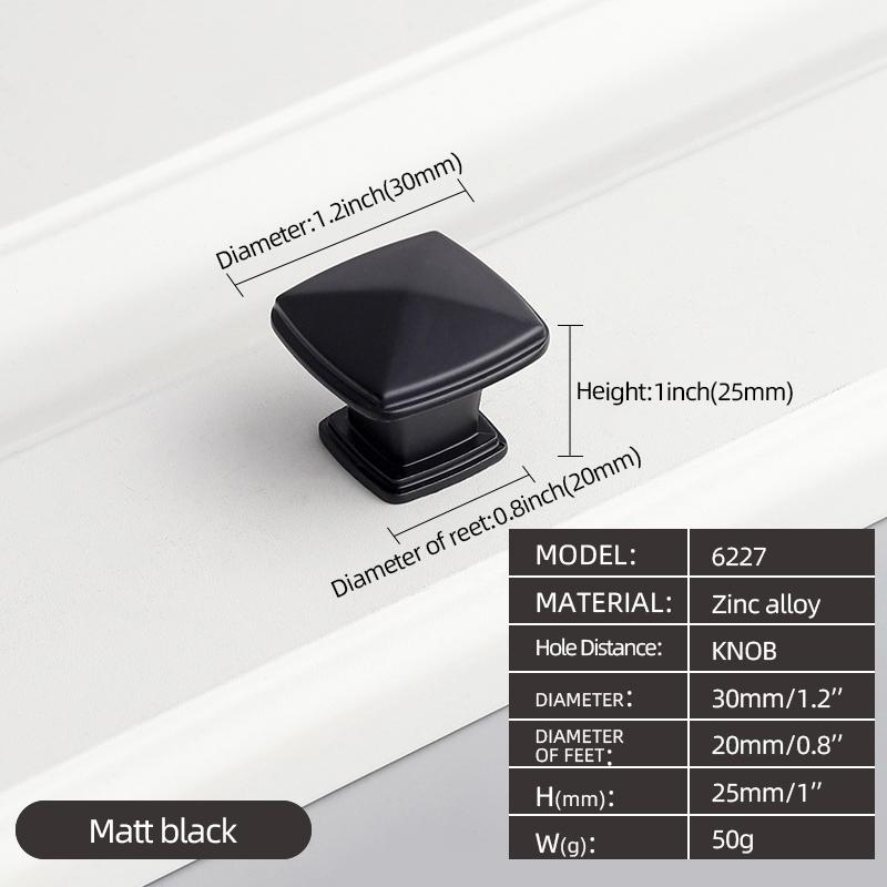 Oukali Hot Sales Modern Furniture Cabinet Handle Drawer Kitchen Wardrobe Dresser Matt Black Knob Handles