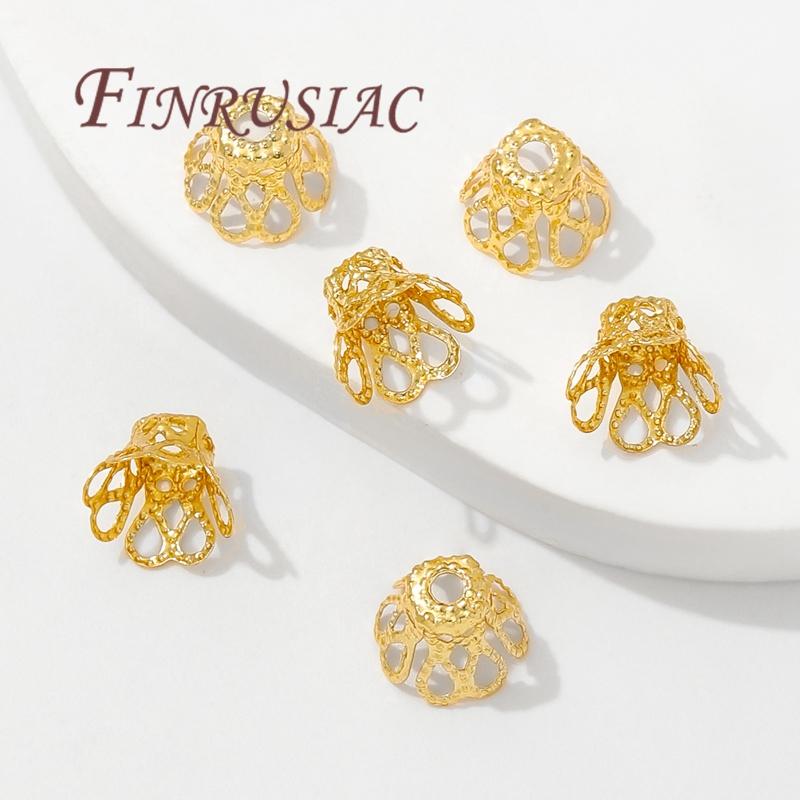 18K Gold Plated Flower Bead Caps For Jewelry Making,Caps For Bracelets,Beads Separators,DIY Accessories