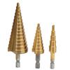 3pcs 3124‑1220mm High Speed Steel Cone Step Drill Bit Hex Shank Hole Cutter