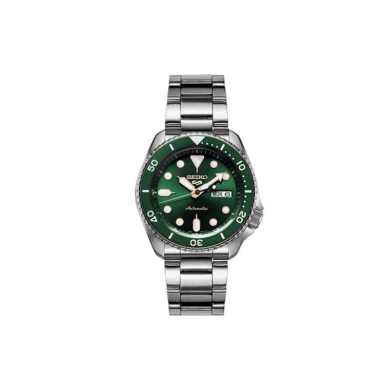 Seiko 5 Oriental Green Water Ghost Three Eye Dial Calendar Display Waterproof Mechanical Movement Stainless Steel Strap Men watches SRPD63K1