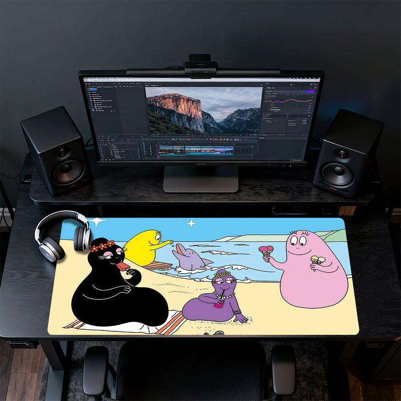 The Barbapapa Family Mouse Pad, Large Gaming Desk Mat, Non-slip XXL Mousepad for Laptop & Tablet, Mini PC Playmat with Stitched Edges
