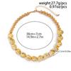 PuRui Vintage Gold Color Smooth Curved Neck Necklace for Women Elegant CCB Beads Necklace Bangle Banquet Zircon Aesthetic Gift