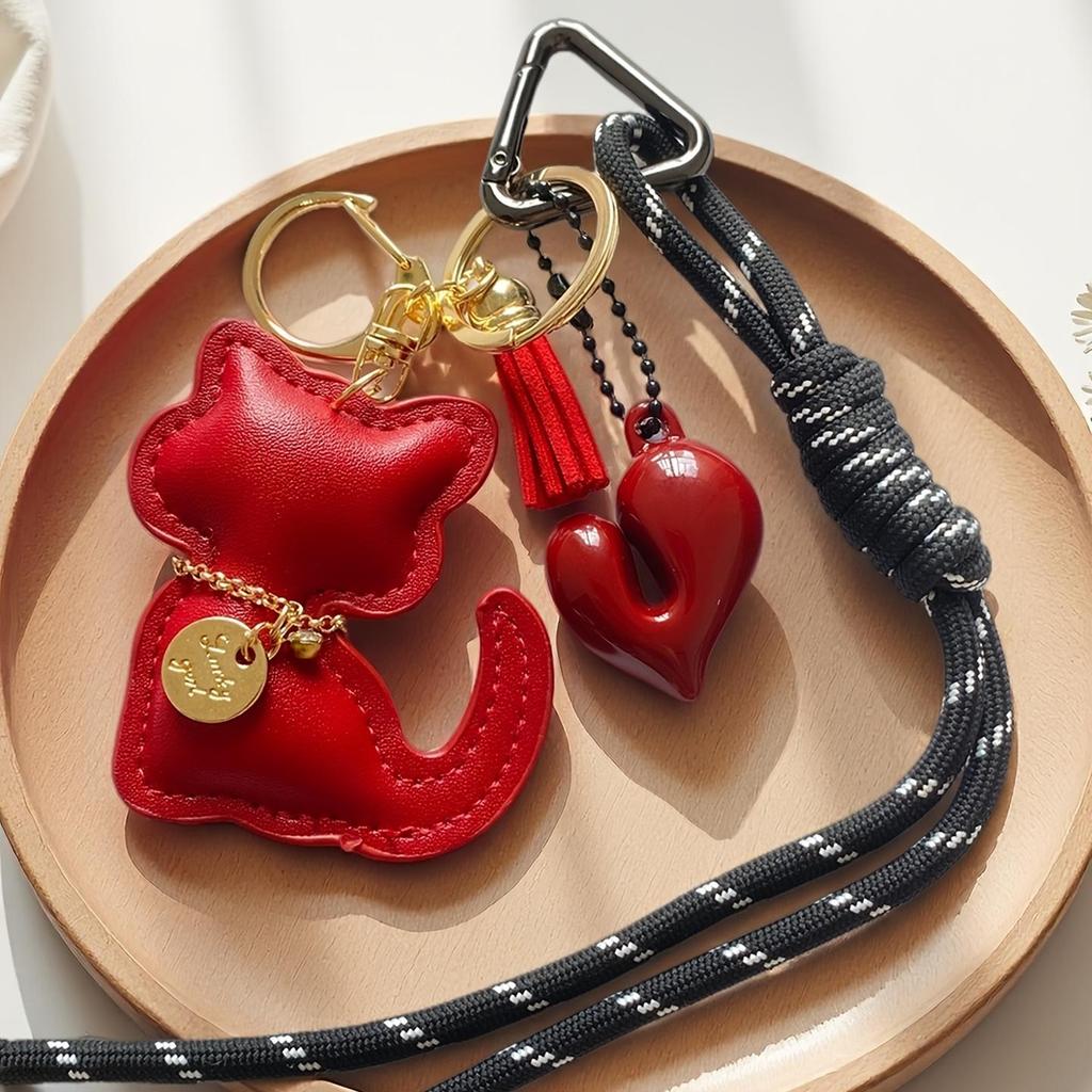 Yogodlns Cute Faux Leather Cat Mini Backpack Hanging Handbag Pendant Bag Pendant Bags Accessories