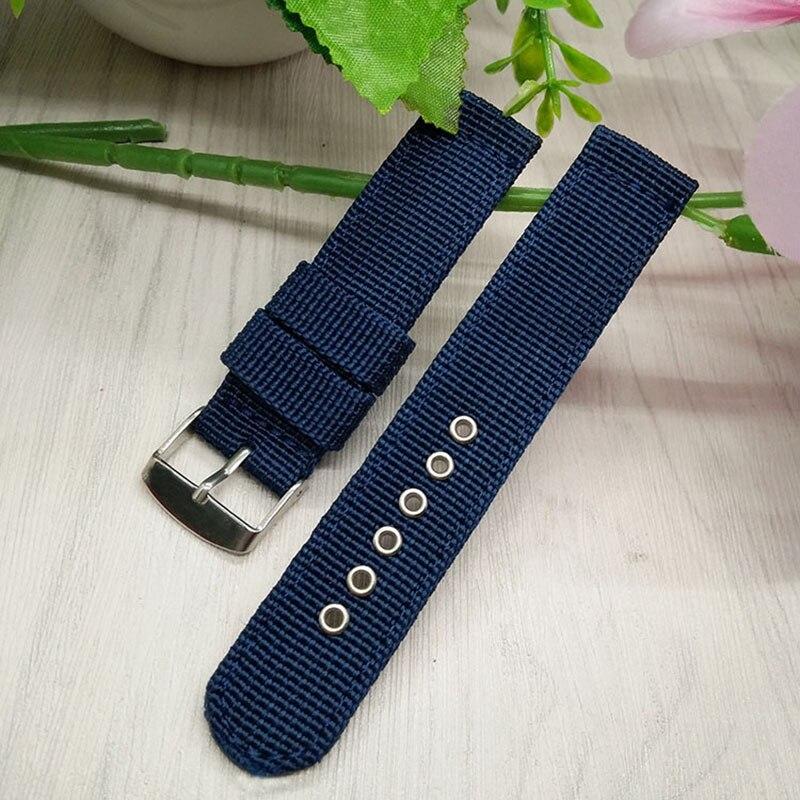 Nylon Mesh Klokkereimer Mote Svart Brun 20mm 22mm 24mm Dame Herre Sport Klokkereim Rustfritt Stål Spenne Tilbehør