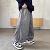 Boys Casual Cargo Pants Loose Fit Solid Color Kids Trousers