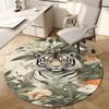 1PC Tiger Flowers Non-Slip Floor Round carpet, Office, family, bedroom, Large Area Rug Indoor Rugs, Vibrant Colors-Z0448