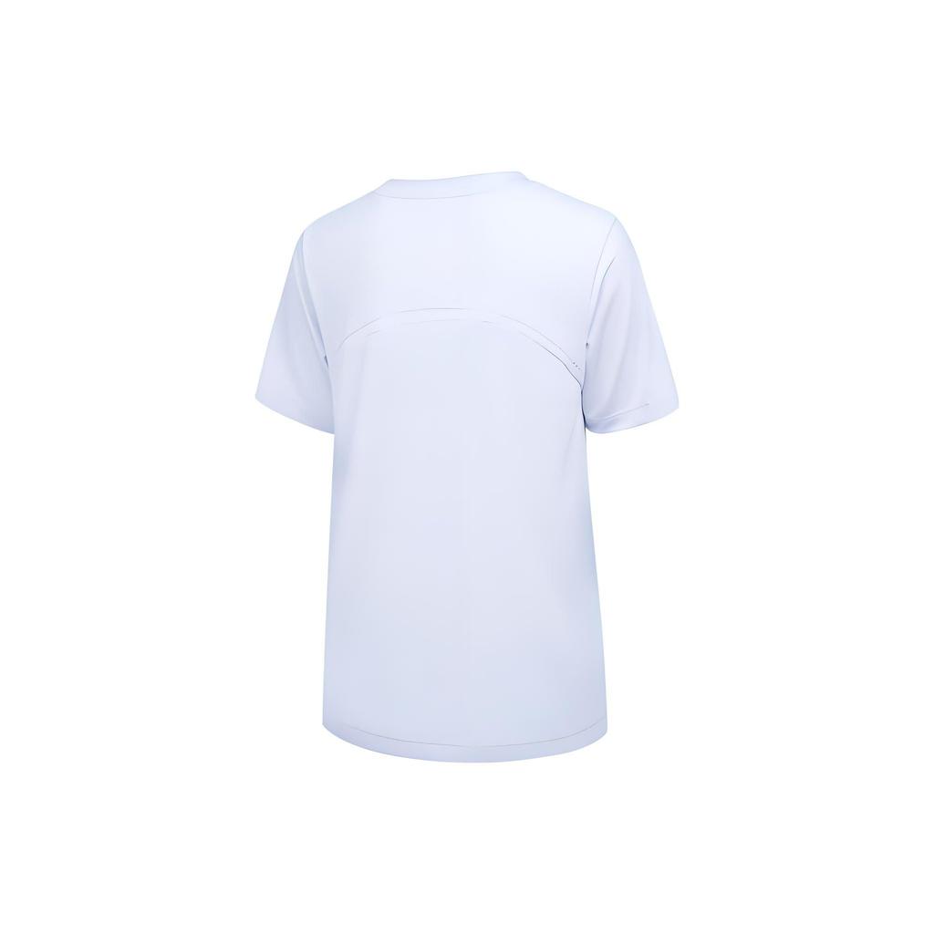 Li Ning Fitness Series Einfarbig Buchstaben Rundhals Locker Kurzarm T-Shirt Damen Oberteile Weiß ATST726-1