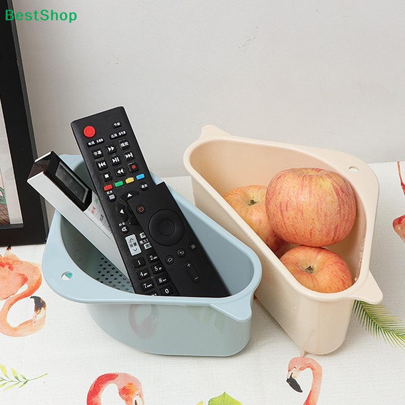 Dreieckiges Spülbecken-Siebkorb, Saugnapf zum Aufhängen, Abtropfkorb für die Küche, Eck-Spülbecken-Organizer für Obst, Gemüse, Schwämme
