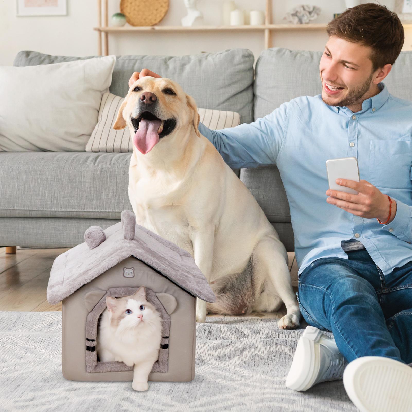 

Cat Nest Cave Nest Tent Thickened Warm Mat Supplies Soft And Warm Cats House Tent Bed For Calming Outdoor Animal Travel Winter CHINA