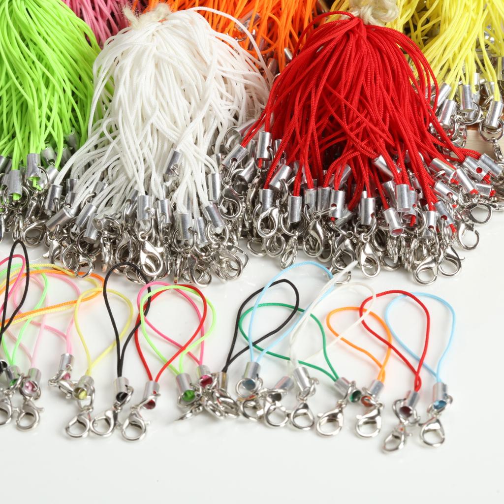 20/40pcs Colorful Lobster Clasp Rotating Lanyard Keychain Phone Charms for DIY Handmade Jewelry Pendant Accessories