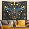 1pc Butterfly Moon Tapestry, Bohemian Plant Tapestry, Aesthetic Moth Snake Tapestry, Retro Plant Starry Sky Tapestry