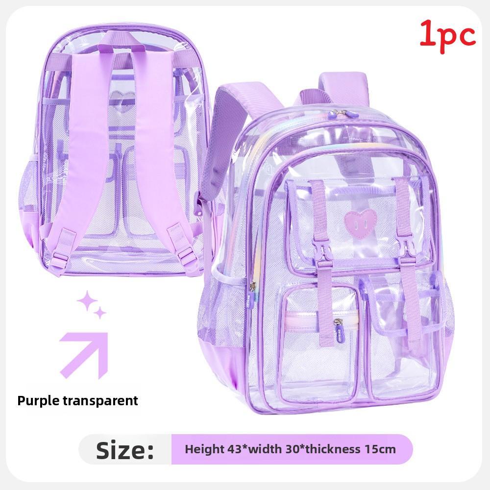 Transparent Jelly Backpack For Girls And Boys Pvc School Bag With Large Capacity For Kids And Teens