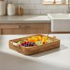 Rectangular Wicker Tray Practical Serving with Handles Lightweight