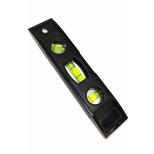 Wumio Plastic Level with Rubber Magnet, 3-Way Horizontal and 45-Degree Vertical Adjustment, Compact and Compact, for Construction, Civil Engineering,