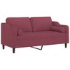 Vidaxl 2-Osobowa Sofa Z Poduszkami, Winna Czerwień, 140 Cm, Tkanina
