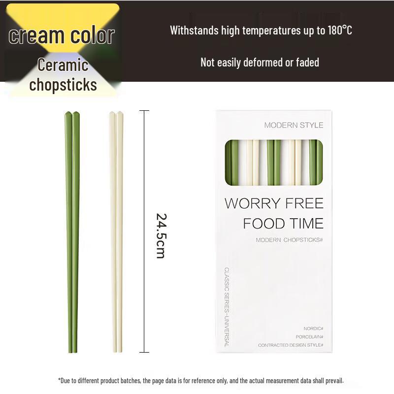 COOKER KING Cream Style Ceramic Chopsticks