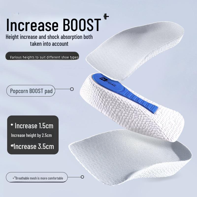 Seven-Layer Height-Increasing Insoles: Invisible, Shock-Absorbing Half-Pad for Men & Women, Ideal for Autumn/Winter Martin Boots
