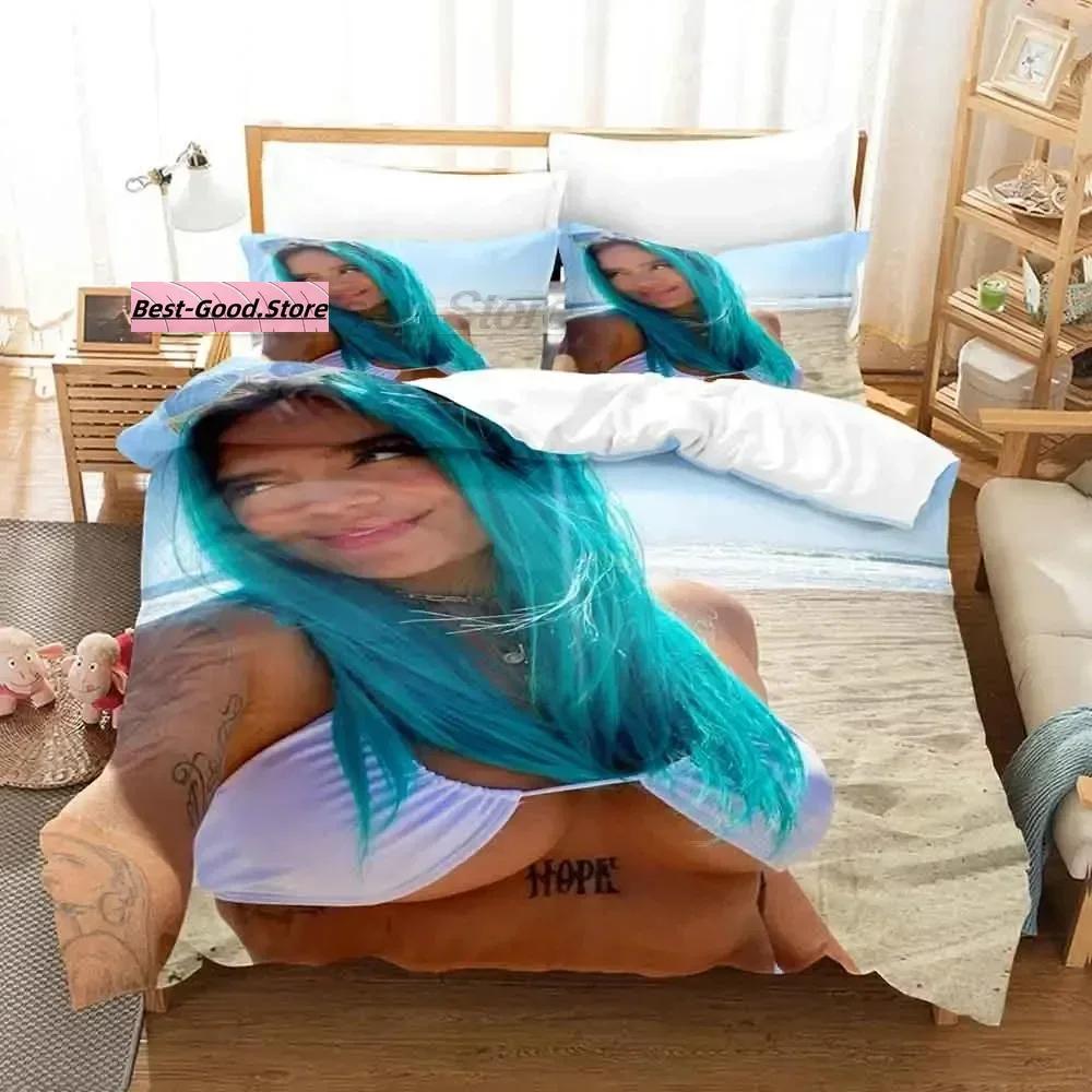 

Kawaii Karol G Bedding Set Single Twin Full Queen King Size Bed Set Aldult Kid Bedroom Duvetcover Sets Sexy Girls bed sheet set 70x133cm 2pcs