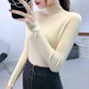 Half Turtleneck Knitted Pullovers Sweaters Women Autumn Winter Primer Shirt Long Sleeve Short Slim-fit Tight Jumper Tops Solid Color One Size