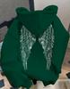 Trendy Wing Print Casual Loose Hoodie