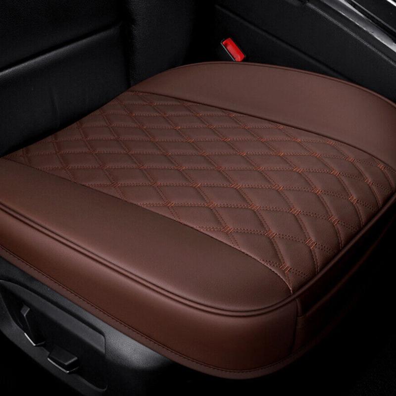 Soft Breathable PU Leather Car Front Seat Cover Pad Cushion For Cars Auto Trucks Brown