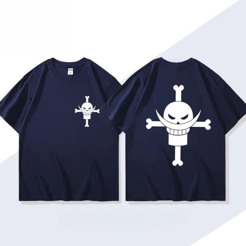 2026 ONE PIECE Animation Derivatives White Beard Edward·Newgate Printed Short Sleeve T-shirt Unisex's Women's Fashion Cotton Top