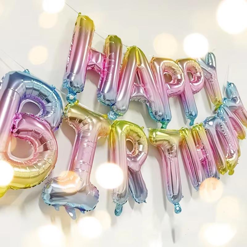Birthday Decoration Balloons Party Supplies Happy Anniversary Baby Shower Girl Boy Gender Reveal Children's Blue Foil Balloon 5