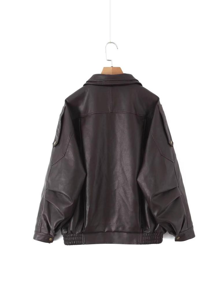 2025 Spanish Lamb Bubble Leather Double-Layer PU Motorcycle Jacket