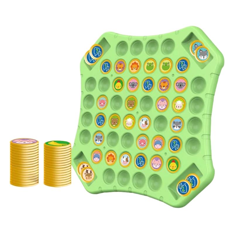 Kids Cartoon Theme Interactive Flip Chess Board Game Toy with Fruit/Animal Design for Logical Thinking and Social Fun