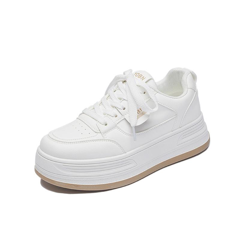 Spring student versatile little white board shoes women's fashion solid color bread shoes platform sole lightweight casual shoes