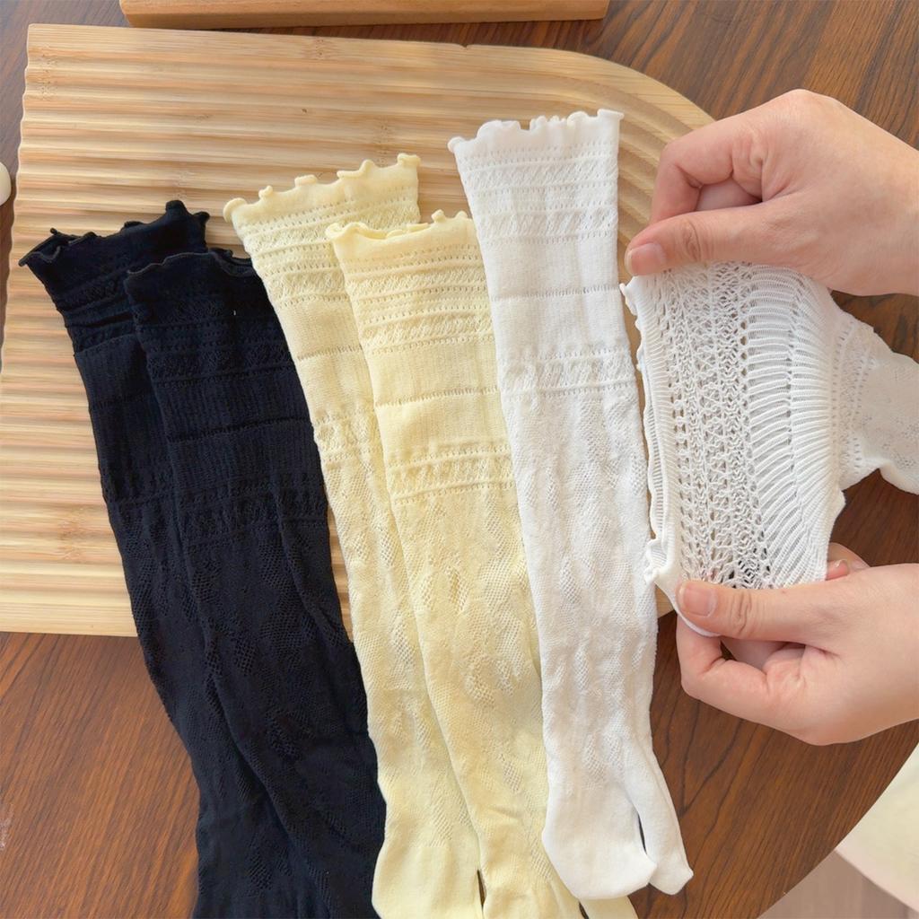 Mode Japanische Tabi Zehensocken Damen Sommer Sexy Spitze Zwei-Zehen-Socken Netz Atmungsaktiv Einfarbig Transparent Split Tabi Zehensocken