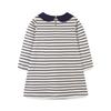 European Style Striped Princess Dress for Girls with Lapel and Embroidery – Long Sleeve Toddler Dress