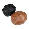 Newsboy Cap Octagonal Hat British Style Painter Hat Fashion PU Leather Beret  Autumn