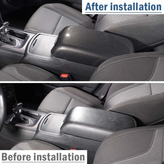 Carbon Fiber Armrest Box Panel Decor Trim Cover For Charger/Chrysler 300C 2011+