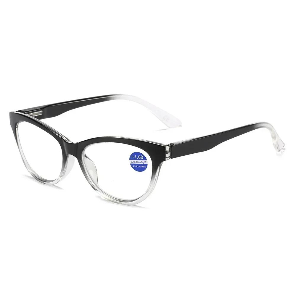 Anti Blue Light Eyeglasses Vintage Cat Eye Pc Clear Lens Presbyopia Glasses Fashion Progressive Color Reading Glasses for Women