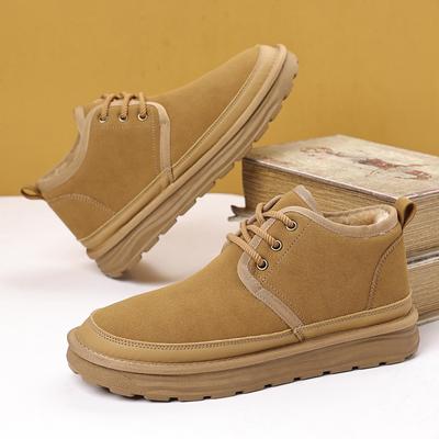 Fashion Autumn Winter High Top Shoes New Suede Leather Mens Boots Outdoor Design Sneakers Man Casual Leather Ankle Boots Non-Slip Botas