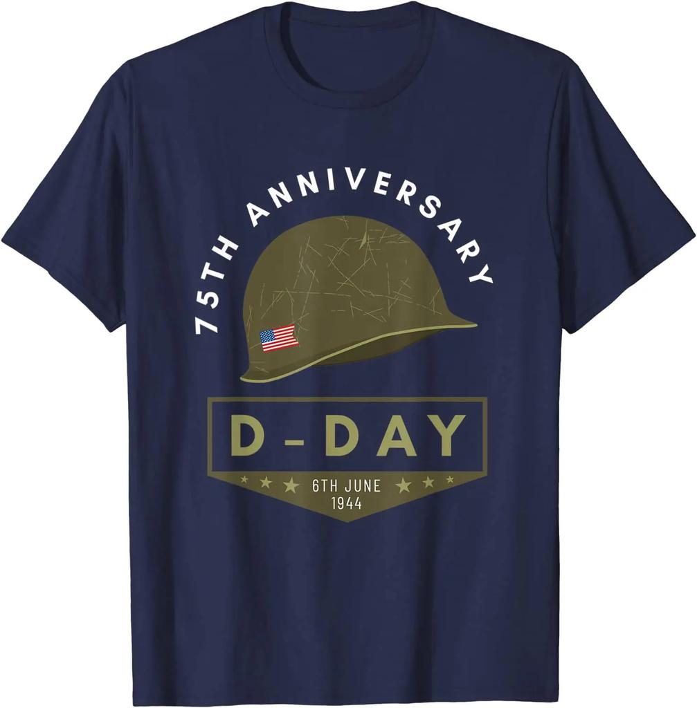 DDay 75th Anniversary Memorial Unisex TShirt Short Sleeve Casual 100 Cotton ONeck Summer Shirt
