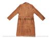 Piele de miel Handmade Lung de petrecere Elegant Femei Maro Palton trenci Piele de căprioară Piele naturală