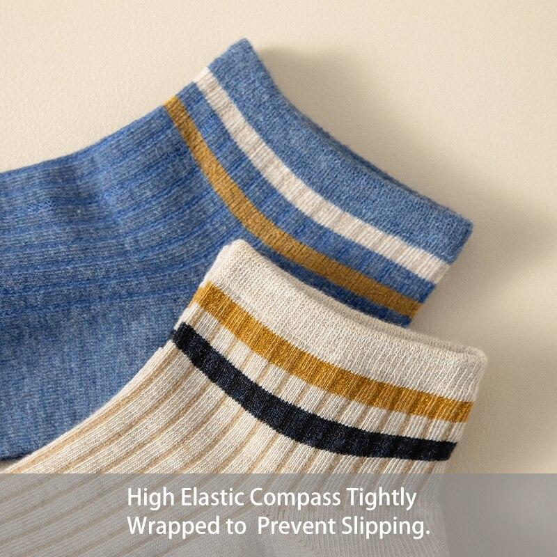10 Pairs of Women Is Spring and Summer Four Season Striped Solid Colors Simple and Fashionable Comfortable College Socks