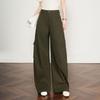 Women's Khaki High-Waist Loose Wide-Leg Banana Pants - Spring/Autumn 2026 Plus Size Casual