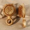 Cute Sandalwood Sandalwood Hair Comb Anti Static Cat Shaped Hair Comb Wooden Paddle Cushion Hair Hairbrush