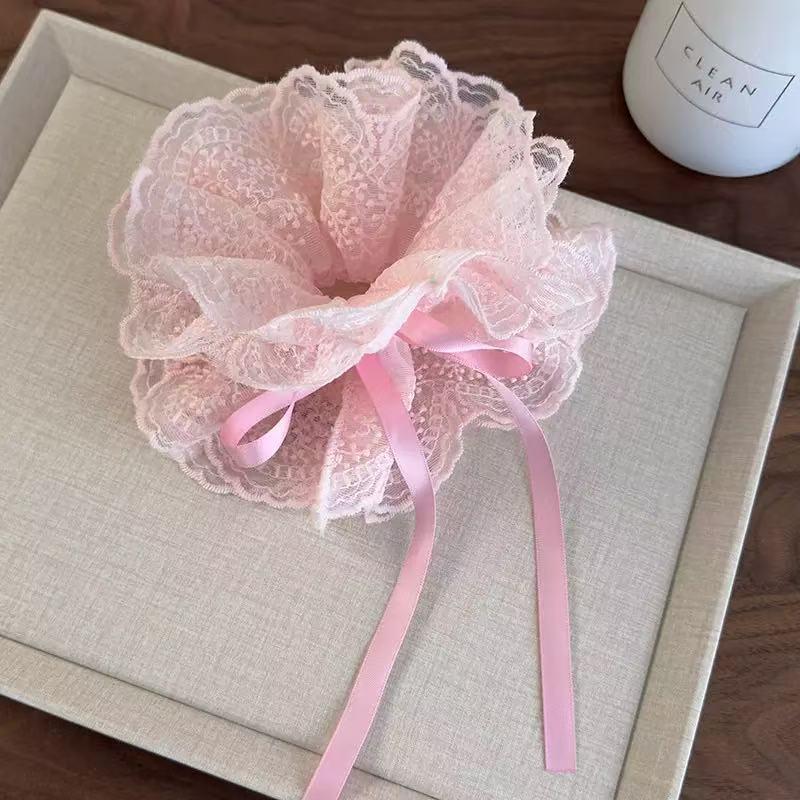 

Милі Шнуркові Банти з Мереживом Резинки для Волосся Для Жінок Еластичні Гумки Тримачі для Хвоста Дитячі Аксесуари для Волосся рожевий