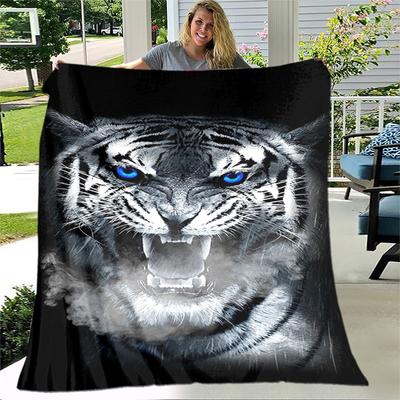Manta de gran tamaño con estampado de animales de tigre, funda para sofá cama, manta suave y peluda a cuadros, mantas de franela suaves y cálidas, regalos de oficina