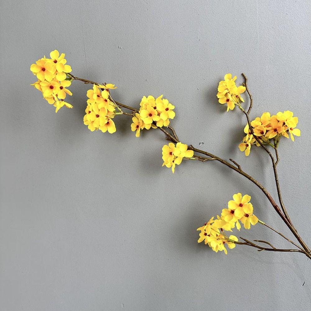 Flexible Silk Pear Blossom 100cm Fake Plants Artificial Pear Blossom Branches Outdoor Decor