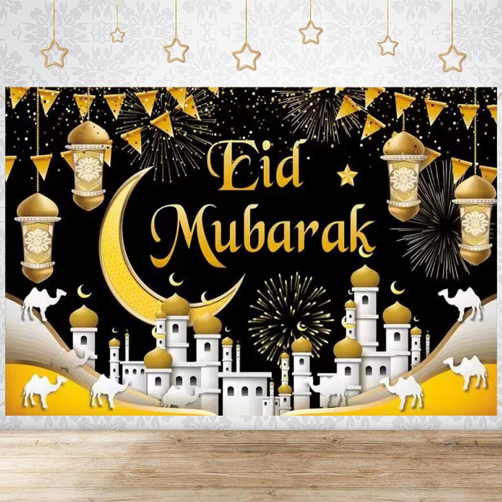 Eid Party Thema Traditioneller Hintergrund Ramadan Mubarak Dekorationen für Zuhause Islamisch Muslimisch Kareem Eid Al Adha Requisite Geschenk Poster