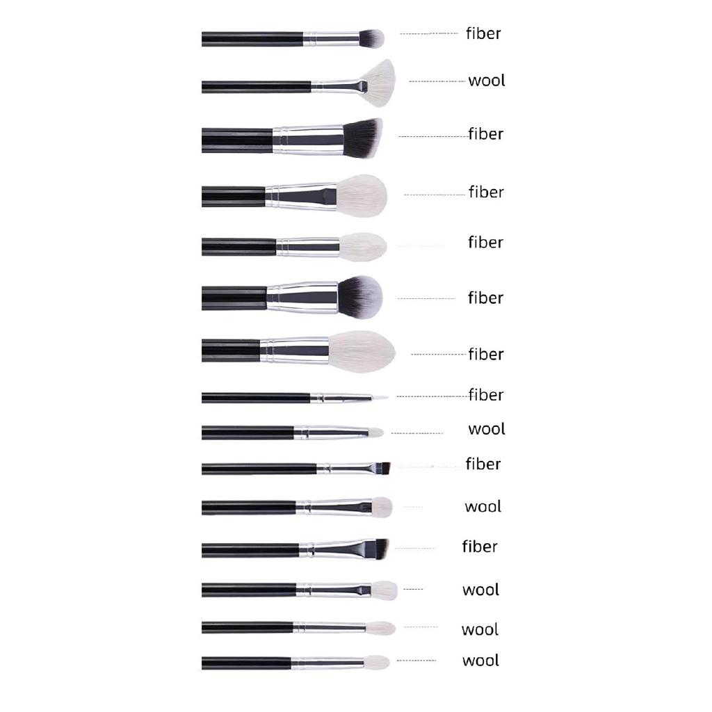 15 Pcs Makeup Brush Set Cosmetic Brushes Makeup Brushes Goat Hair for Eyebrow Eyeshadow Foundation Travel Portable with Pouch