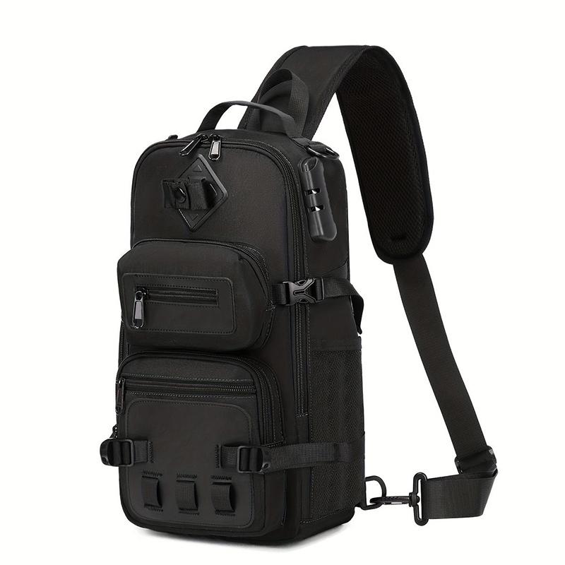 Men's Tactical Chest Bag Multifunctional Sling Backpack Outdoor Hiking Climbing Trekking Rig Pouch Casual Messenger Fanny Pack
