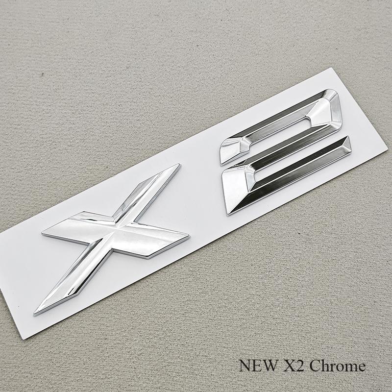 3D ABS Chrome Black Car Styling Rear Trunk Bnadge Logo X2 X4 Emblem Letters Decals For BMW X2 X4 F39 G02 Exterior Accessories