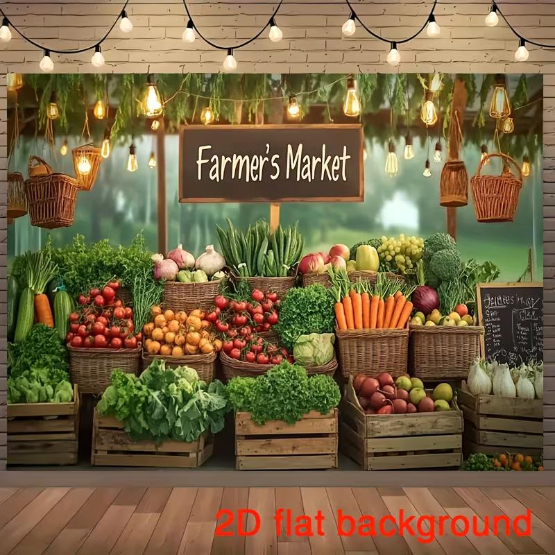 Fresh Green Produce Baby Shower Harvest Birthday Photography Background Cloth 47.2x31.5inch/120*80cm